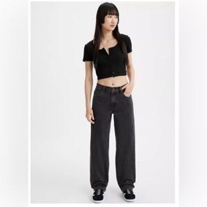 Levi's Black Wide Leg Jeans